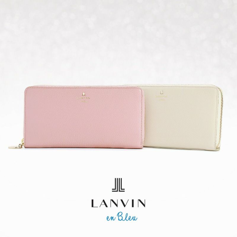 新品・未使用✨ランバンオンブルー メラニーラウンドファスナー シボ革 長財布 LANVIN en Bleu 最大41%☆7/20限定 ランバンオンブルー 長財布