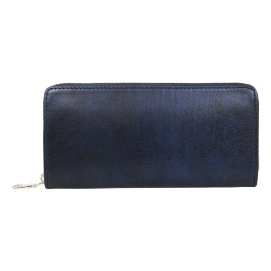 バギーポート 長財布 ラウンドファスナー 本革 藍染スムース メンズ