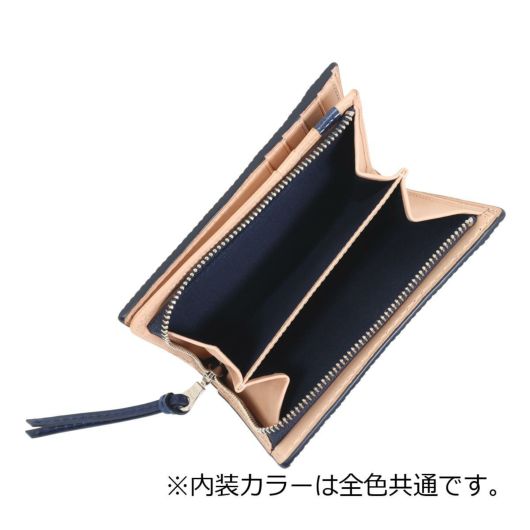 バギーポート ハーフウォレット 本革 藍染型押しストレート