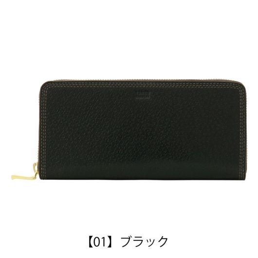 OM-489 栃木レザーワインレッド牛革ラウンドファスナー長財布