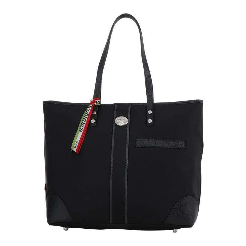 タグ付き　Orobianco　トートバッグ　ショルダーバッグ　レザー×ナイロン BLACK）PIONIERE トートバッグ -｜トートバッグ｜オロビアンコ