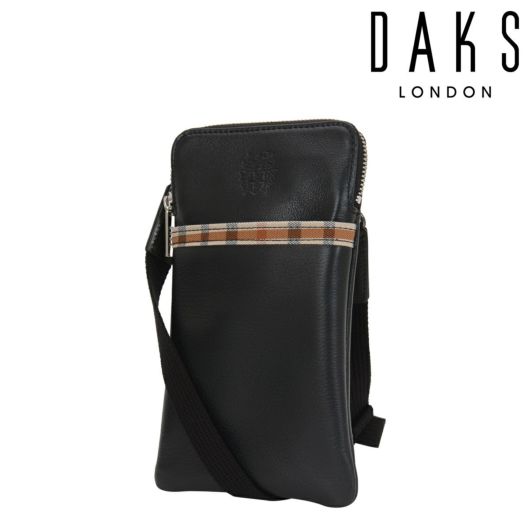 Daks ダックスロンドンブラックハンドバッグ本革レザー - ハンドバッグ