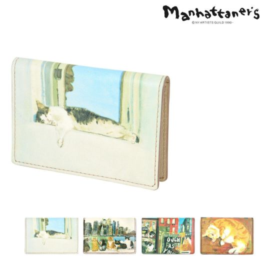 マンハッタナーズ パスケース TOP PURSE トップパース レディース <br>75-1510 MANHATTANER'S | 猫 カードケース 定期入れ 牛革