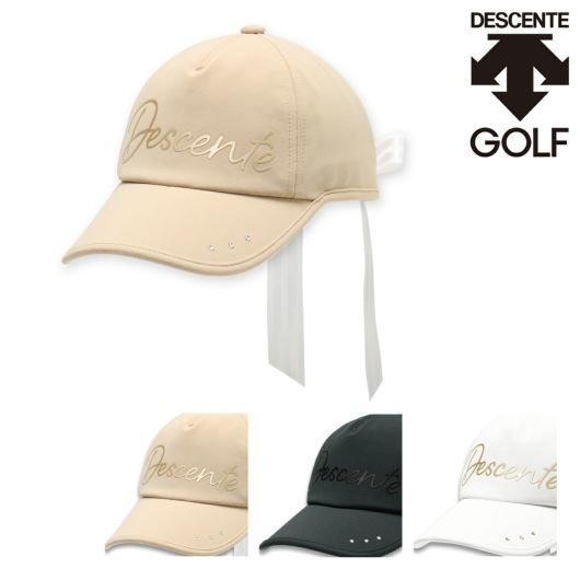 デサント ゴルフ キャップ 帽子 リボンテール レディース <br>DGCVJC04W DESCENTE Move Sport 手洗い可 ファンデグリーン サイズ調節可能