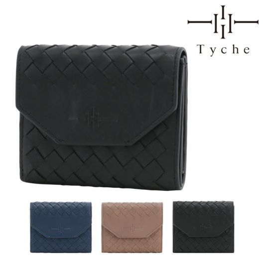 テュケー 二つ折り財布 ミニ財布 本革 メンズ レディース リアルホースレザー<br> 991-22011 Tyche | 薄手 薄型 馬革 レザー メッシュ