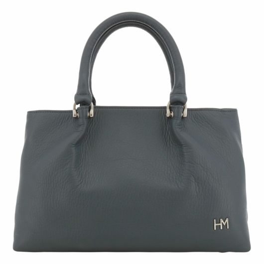 HANAE MORI ハナエモリ　筒型　レザーハンドバッグ HANAE MORI 】 良品 ハナエモリ ロゴメタル レザー 2way