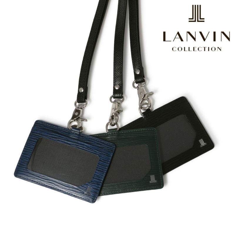 ランバンコレクション IDホルダー IDケース カードホルダー 本革 メンズ ライン JLMW2BE1 LANVIN COLLECTION | ID カードホルダー ネックストラップ ビジネス エンボス 牛革 レザー | カードケース・IDケース | サックスバー SAC'S BAR公式サイト