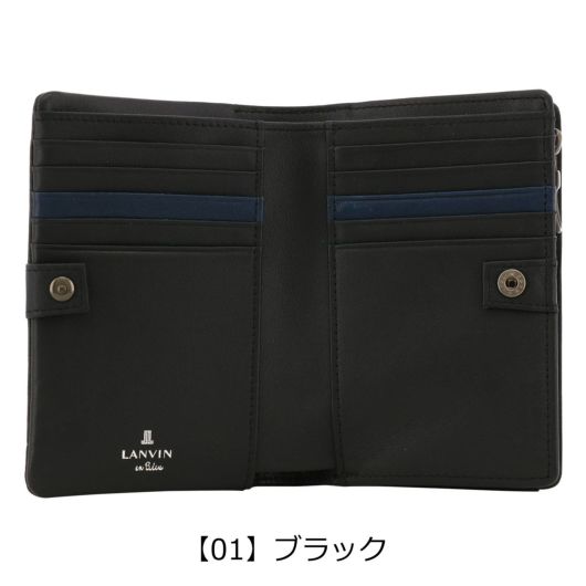 ランバンオンブルー 財布 二つ折り L字ファスナー 本革 メンズ