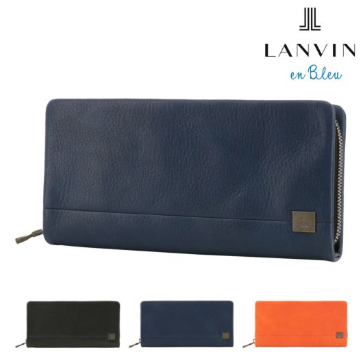 最安値新品新品 LANVIN enBlue ランバン 牛革レザー 二つ折り財布/箱付 小物