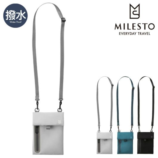 ミレスト サコッシュ ショルダーバッグ リキッド レディース メンズ <br>MLS847 MILESTO LIKID｜モバイルサコッシュ スマホショルダー 強撥水 防水 止水ファスナー 縦型 タテ型 ミニショルダー サブバッグ ななめ掛け シンプル