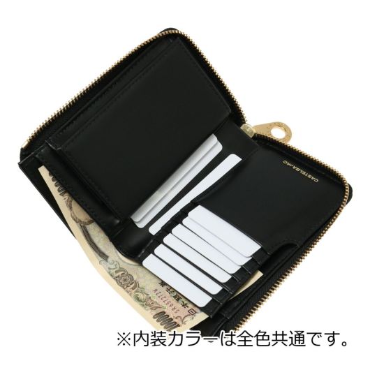 カステルバジャック 財布 二つ折り 本革 L字ファスナー 限定販売