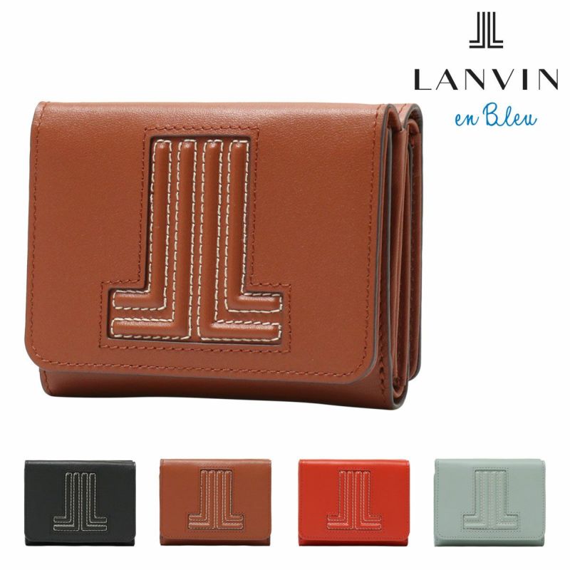 LANVIN en Bleu ヴィジュ 三つ折り財布 グレイッシュブルー