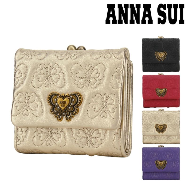 ゴールド 三つ折り財布 蝶々 ANNA SUI - メルカリ