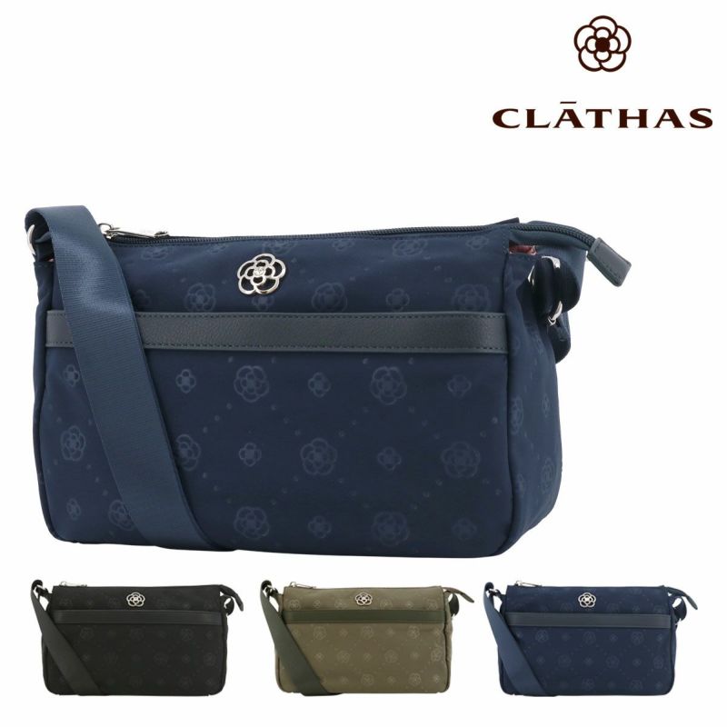 【美品】 クレイサス　ハンドバッグ　カメリア　肩掛けショルダー紐付　2Way　黒 クレイサス CLATHAS ショルダーバッグ レディース 花柄バッグ