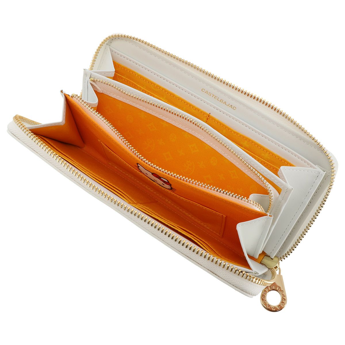 カステルバジャック ハローキティ 長財布 ラウンドファスナー キトゥン