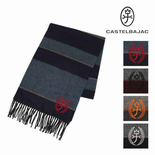 カステルバジャック マフラー 7213482126 メンズ <br>CASTELBAJAC SPORT 家紋刺繍 ドイツ製 ギフト 秋冬 防寒 男性用 贈り物 暖かい