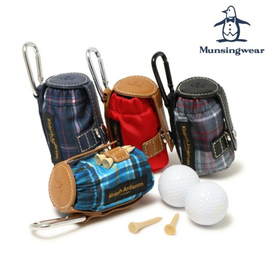 マンシングウェア ボールポーチ ゴルフ ボールホルダー メンズ <br>MQAWJX62 Munsingwear Kinloch Anderson キンロックアンダーソン チェック柄 2個収納