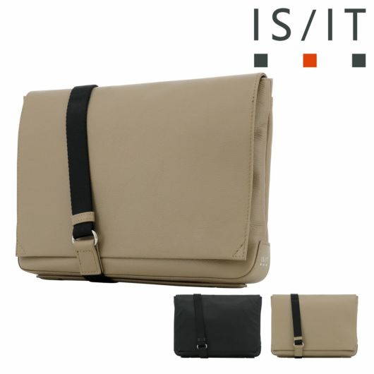 イズイット クラッチバッグ ショルダーバッグ レニー 2WAY Mサイズ メンズ 921102 <br>ISIT IS/IT Lenny クラッチショルダー 弱撥水 本革 牛革 レザー シンプル 冠婚葬祭 ビジネス