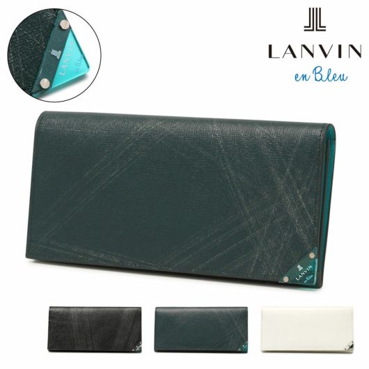 ランバンオンブルー 長財布 本革 かぶせ 薄型 薄い メンズ 513624 アクア LANVIN en Bleu レザー 牛革 クリア | 長財布 |  サックスバー SAC'S BAR公式サイト