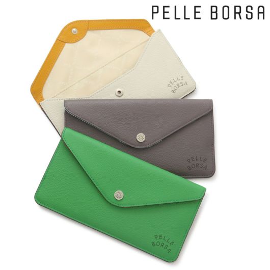 ペレボルサ 長財布 本革 かぶせ レディース 7201 ベリーグッズ PELLE BORSA 薄い 薄マチ コンパクト レター型 レザー 牛革 |  長財布 | サックスバー SAC'S BAR公式サイト