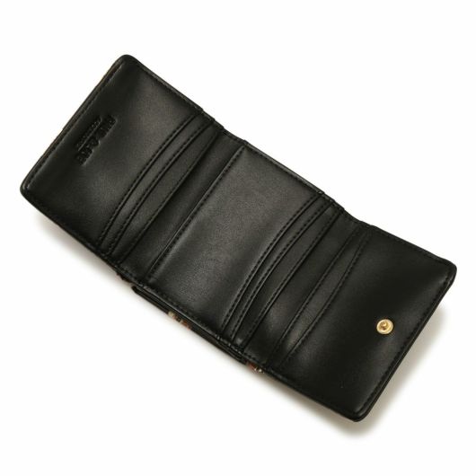 極美品✨ポールアンドジョー　ミニ財布　がま口　三つ折り　ネコ　ブラック　レザー PAUL & JOE ACCESSOIRES ポール&ジョー 猫 ミニ財布 ポール