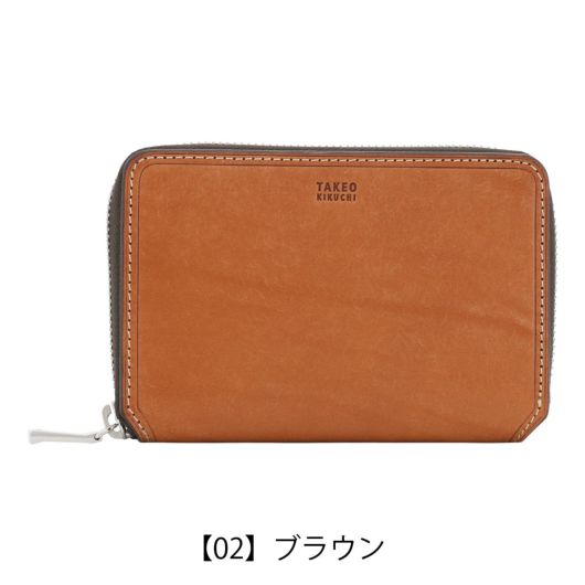 タケオキクチ 二つ折り財布 ラウンドファスナー 本革 メンズ 780614