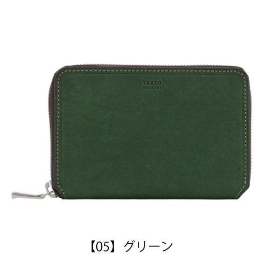 タケオキクチ 二つ折り財布 ラウンドファスナー 本革 メンズ 780614