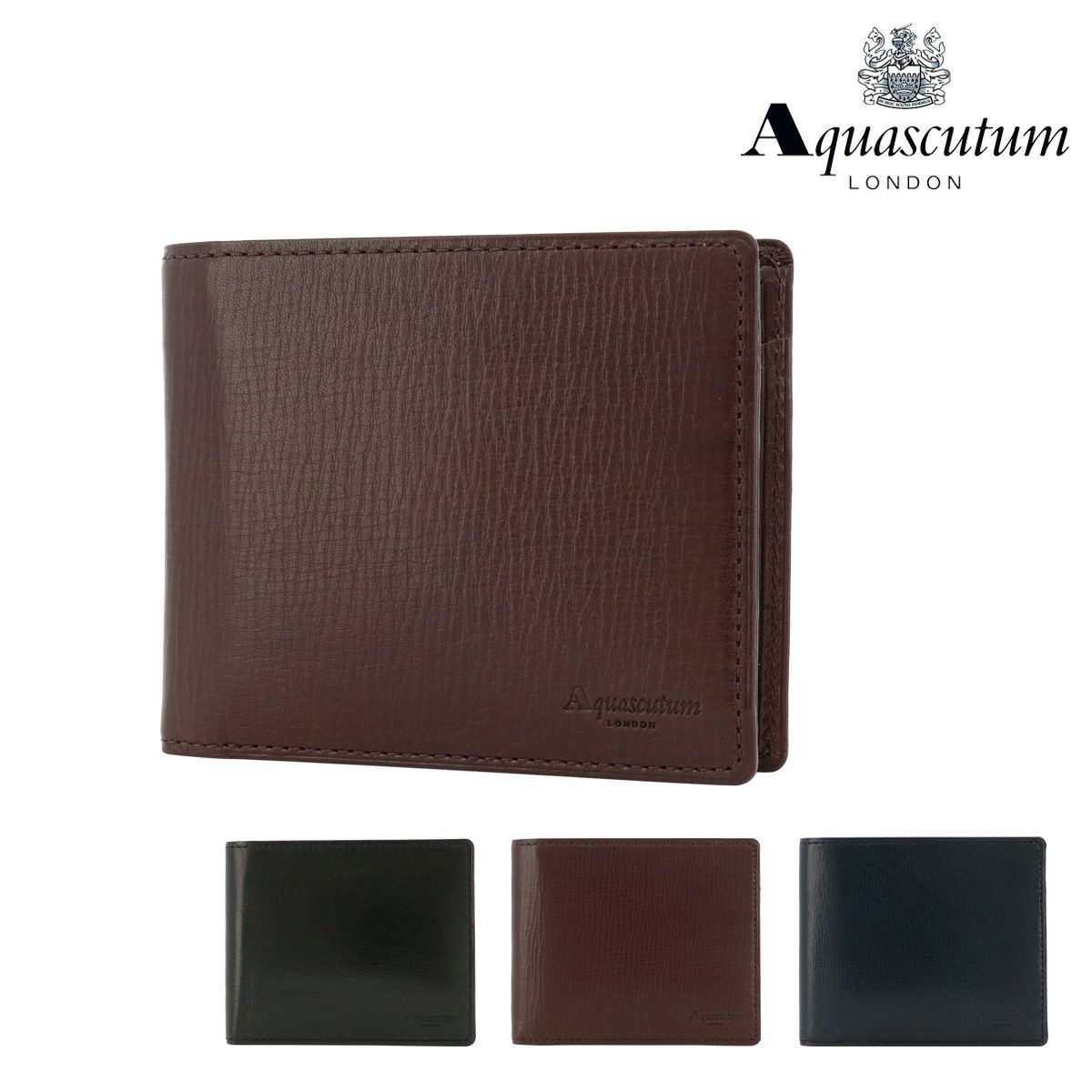 アクアスキュータム 二つ折り財布 本革 メンズ アルチザン AQW  