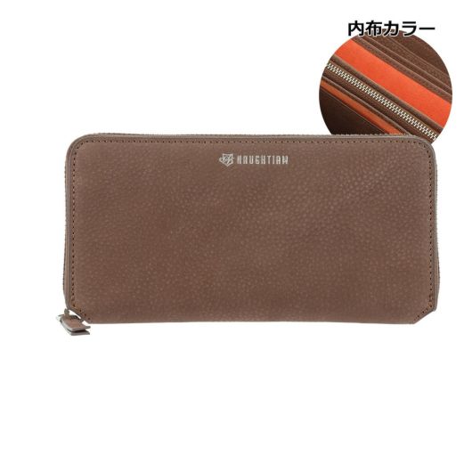 NAUGHTIAM ブラウン 長財布 ノーティアム 長財布 ラウンドファスナー メンズ E0723321140A