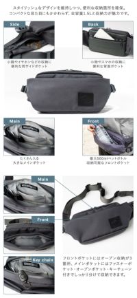 シムクリア ウエストバッグ ボディバッグ 走っても揺れない 2WAY