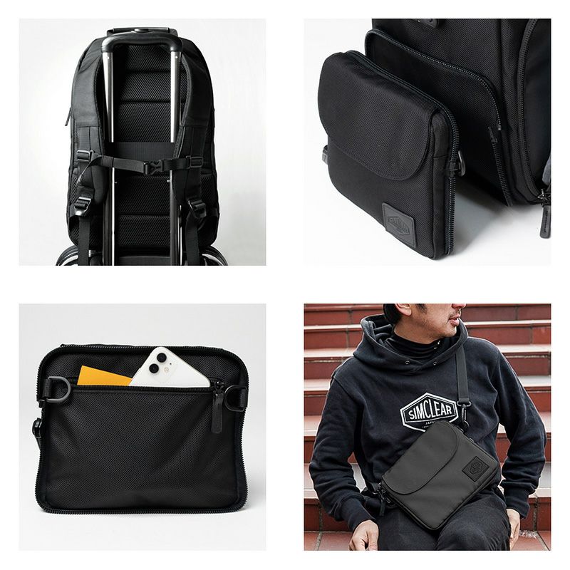 シムクリア リュック A4 16インチPC サコッシュ付き ツナグバッグ  