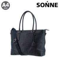 極美品◎ SONNE トートバッグ シボ革 ダークブラウン 肩掛け A4可能 osharewalker トートバッグ レディース ショルダーバッグ 肩掛け
