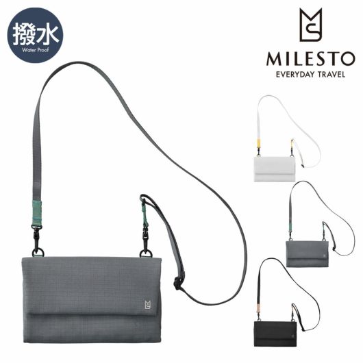 ミレスト ショルダーバッグ ヒュッテ サコッシュ 撥水 着脱ポーチ付 メンズ レディース <br>MLS939 MILESTO｜バッグインバッグ サブバッグ 薄型 ななめ掛け 旅行 防災 マルチショルダーバッグ Hutte