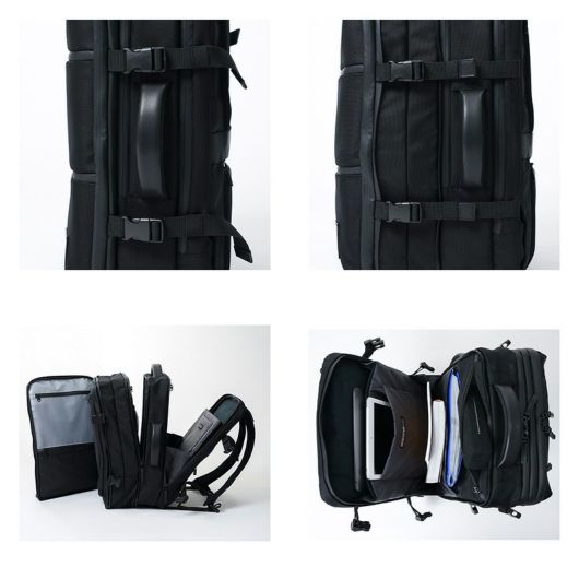 シムクリア リュック A4 拡張 サコッシュ付き ツナグバッグ メンズ