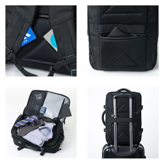 シムクリア リュック A4 拡張 サコッシュ付き ツナグバッグ メンズ