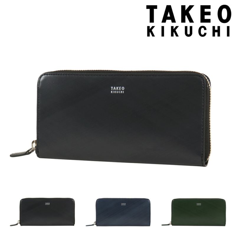 TAKEO KIKUCHI タケオキクチ 長財布 シワ加工レザー 本革 ブラック TAKEO KIKUCHI タケオキクチ 長財布 メンズ テネーロ 1710019