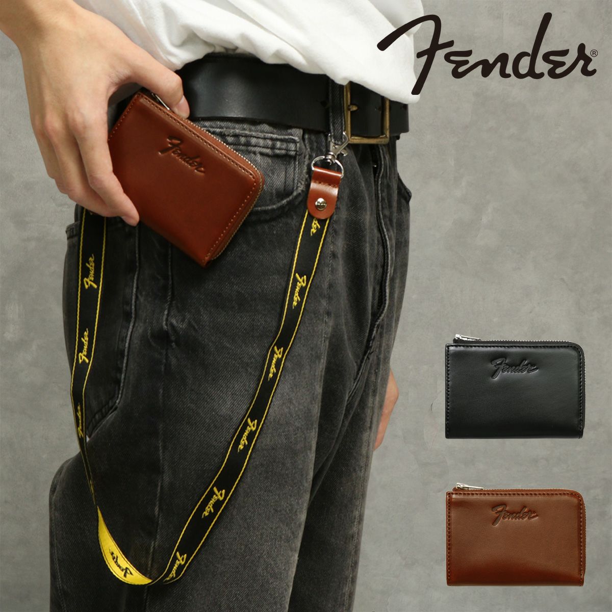 フェンダー コインケース 本革 L字ファスナー メンズ 950-700 Fender  