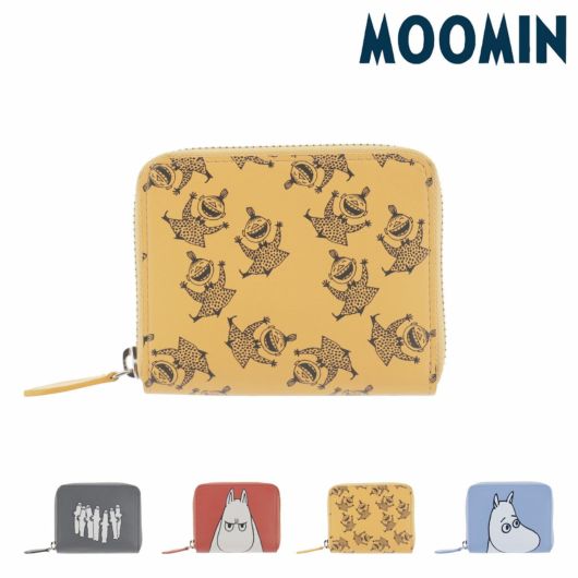 ムーミン ミニ財布 ラウンドファスナー レディース <br>30005 Moomin 牛革 本革 レザー カード収納 軽量 ミニウォレット コンパクト