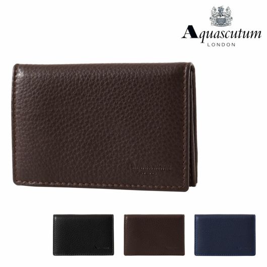 アクアスキュータム パスケース 名刺入れ メンズ 本革 ブランド エプソン <br>AQW-00361 Aquascutum｜牛革 レザー カードケース ICケース ビジネス カジュアル ギフト プレゼント