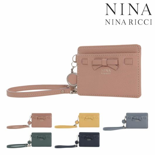 ニナ・ニナ リッチ パスケース 本革 レザー ヴィーナス パース 35-3100 <br>NINA NINA RICCI ICカード カードケース 型押し 牛革 レディース VENUS PURSE