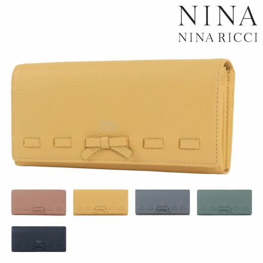 ニナ・ニナ リッチ 長財布 本革 レザー ヴィーナス パース 35-3105 <br>NINA NINA RICCI お札入れ かぶせ 型押し 牛革 レディース VENUS PURSE