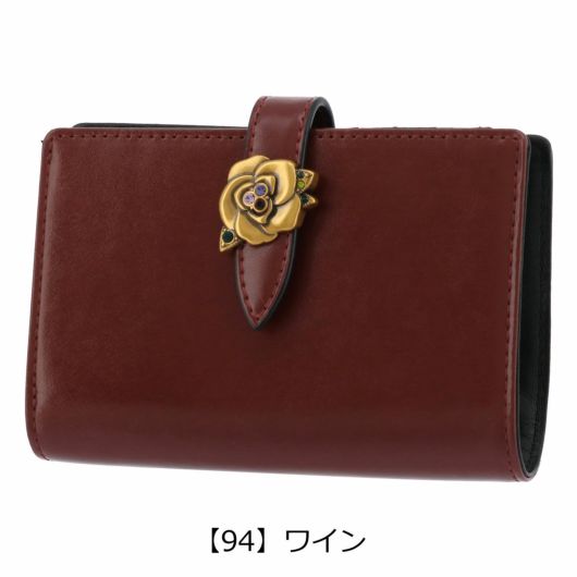 アナスイ 二つ折りミニ財布 がま口 本革 レディース ブルボン 0317832