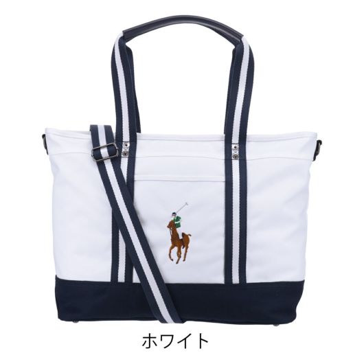 POLO GOLF ゴルフトートバッグ　ホワイト/ネイビー POLO ベア ゴルフ トート | POLO GOLF｜RLX/ポロ ゴルフ