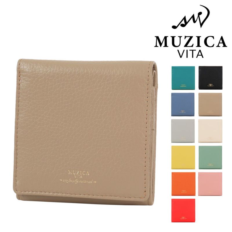 ムジカ・ヴィータ 二つ折り財布 ミニ財布 本革 イタリアンレザー