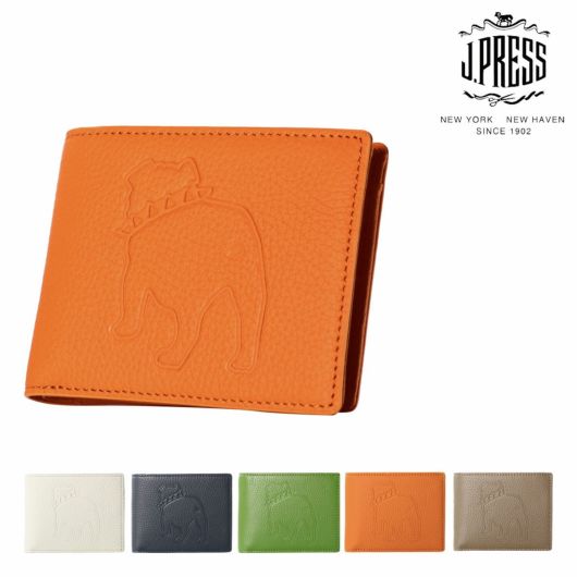ジェイプレス 二つ折り財布 バックブル メンズ 7387 <br>J.PRESS 牛革 本革 レザー