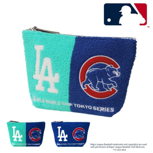 MLB カブス ドジャース ポーチ サガラポーチ MLB-PCH E-COME<br> 野球 化粧ポーチ 刺繍 MLB東京シリーズ 開幕戦