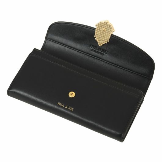 ポールアンドジョーアクセソワ 長財布 かぶせ キャットブローチ