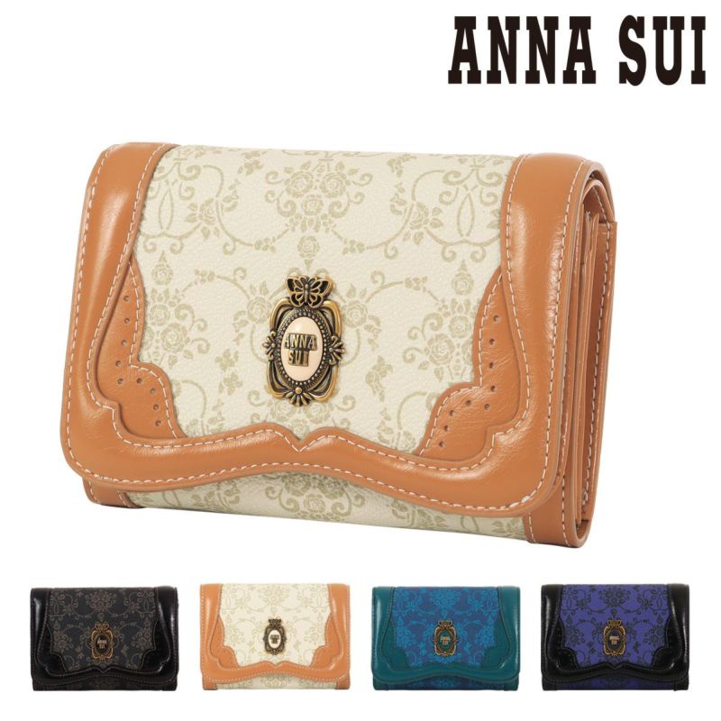 アナスイ ANNA SUI セルパン 二つ折り口金財布 （グリーン