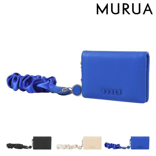 ムルーア パスケース ギャザーチャーム スナップボタン MR-W1333 レディース <br>MURUA 定期入れ カードケース IDケース  婦人
