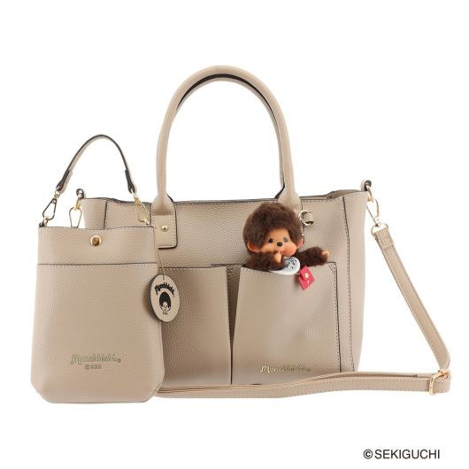 ケスクルデザイン モンチッチ ハンドバッグ<br>DC-062 Quest ce Que Le”design"? Monchhichi | 2WAY ショルダーバッグ ポーチ付き